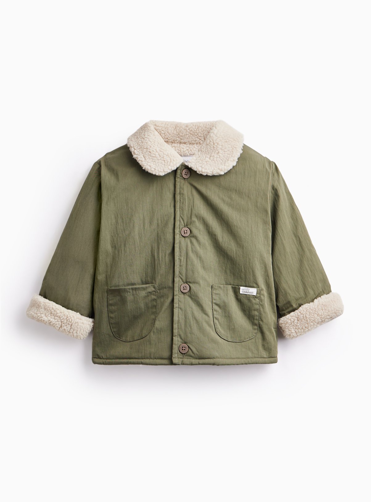 Khaki Heritage Borg-Lined Barn Jacket 12-18 months - Image 1 thumbnail